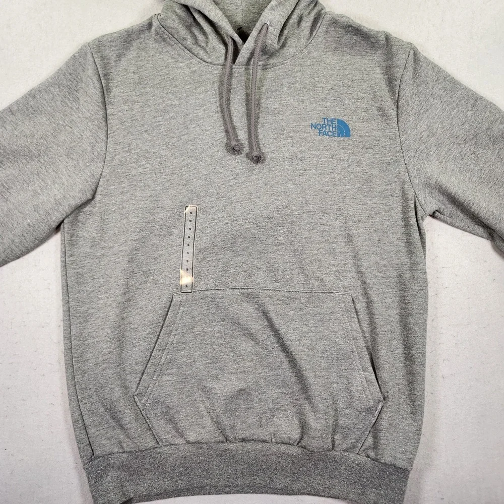 The North Face Hoodie Mens Small Gray Fleece Pullover Travel Cloud Graphic NWT